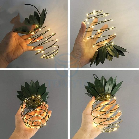 Outdoor Waterproof Garden Pineapple Solar Lights Path Lights Hanging Fairy Lights Solar Led Warm Fairy String Decor - Image 5