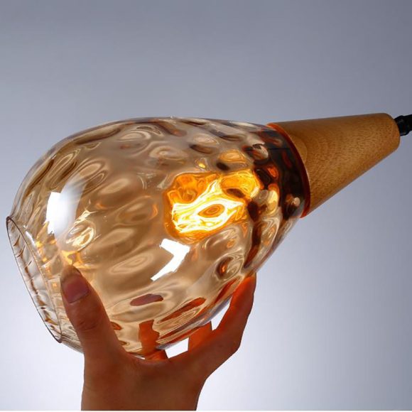 Nordic Lamps And Lanterns Living Room Bar Counter European Creative Personality Craft Net Red Chandelier Single Head Glass Small Chandelier Dining Room Lamp - Image 3