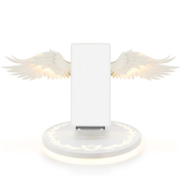 Universal Colorful LED Angel Wings Qi Wireless Charger Charge Dock For Mobile Phone Fast Charger - Image 3