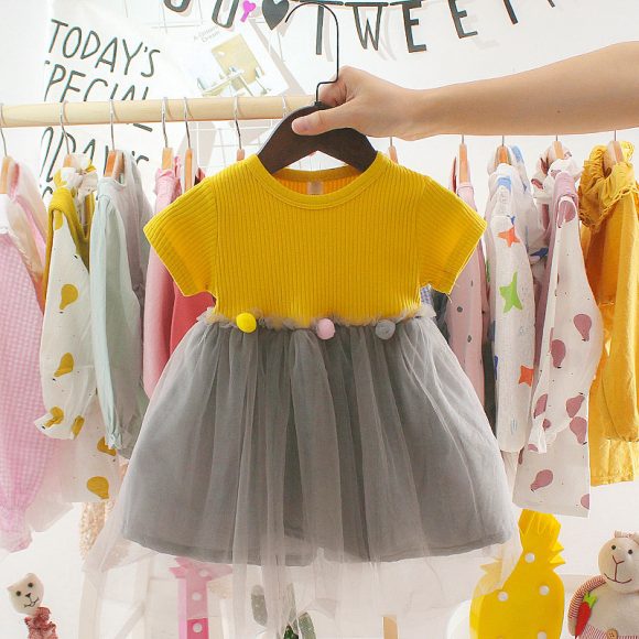 Summer Cute Cartoon Baby Princess Birthday Party Mesh Dresses - Image 4