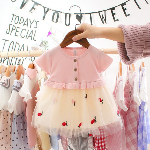 Summer Cute Cartoon Baby Princess Birthday Party Mesh Dresses - Image 3