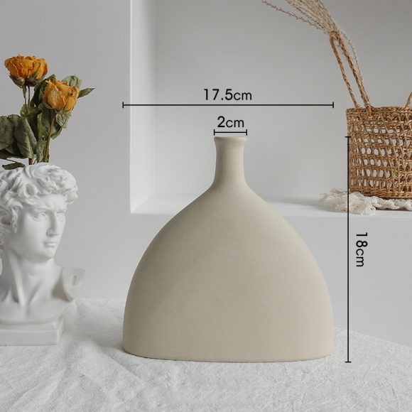 Simplicity Ceramic Vase Dry Flower Arrangement Home Decoration Ornament Living Room Display Art Vases - Image 2