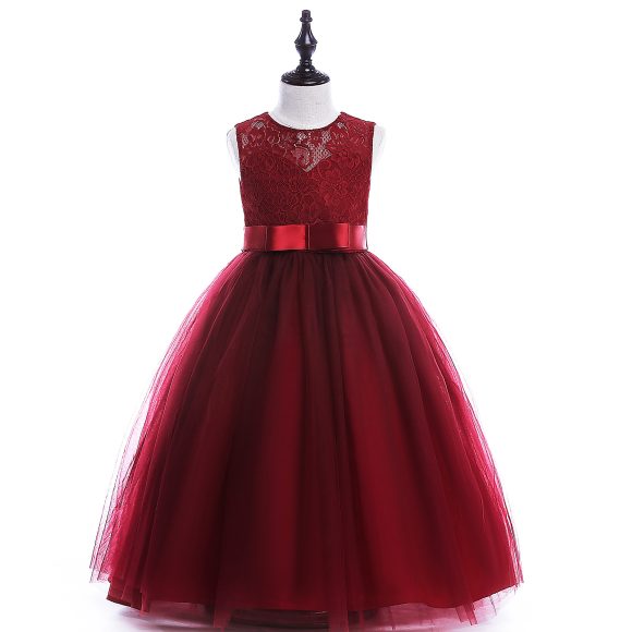 Big Kids Wedding Dress Girls Pettiskirt Lace Dress Costumes - Image 3