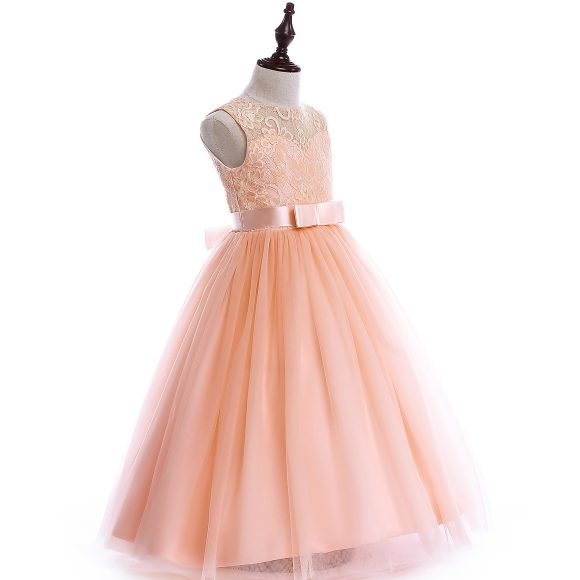 Big Kids Wedding Dress Girls Pettiskirt Lace Dress Costumes - Image 5