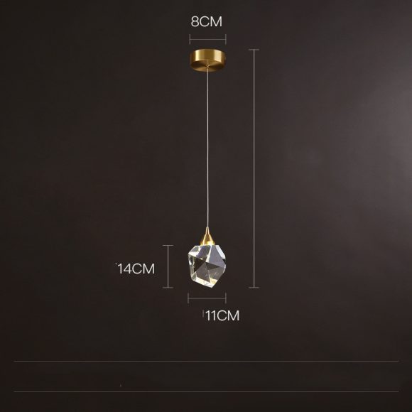 All Copper Light Luxury Crystal Chandelier Modern Minimalist Restaurant Three-Head Chandelier - Image 4