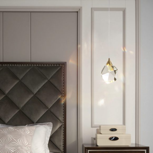All Copper Light Luxury Crystal Chandelier Modern Minimalist Restaurant Three-Head Chandelier - Image 8