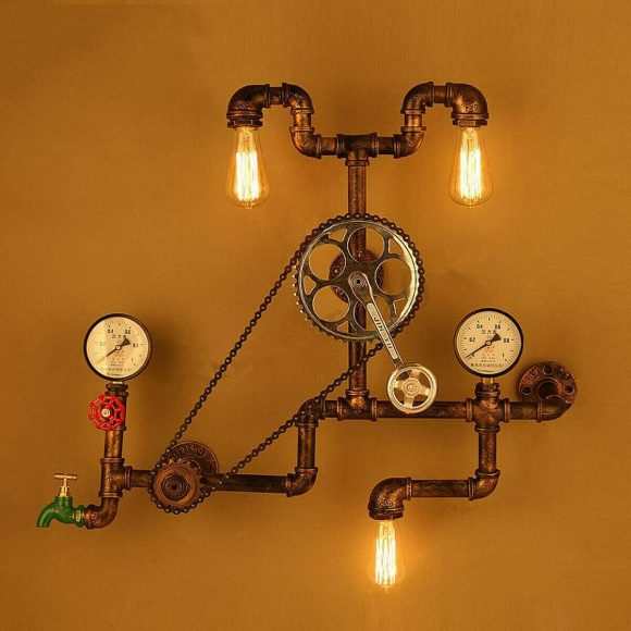 Steampunk 3 4Red Switch Gray Copper Tee With Wire Retro Industrial - Image 3