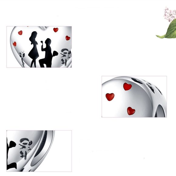 Sterling Silver S925 Creative Romantic Couple Silver Pendant - Image 4