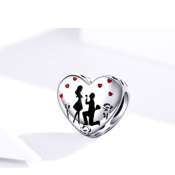 Sterling Silver S925 Creative Romantic Couple Silver Pendant - Image 2
