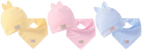 Cute Kids Hat Cap with Bibs Candy Solid Colors Boys Girls Baby Beanies Hats Cotton Born Baby Hat - Image 3