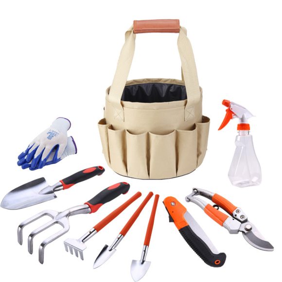 Mini Bonsai Tools Gardening Hand Tools Kit with Tote Bag Elbow Branch Nail Rake Spade Spraying Pot for Gardeners - Image 5