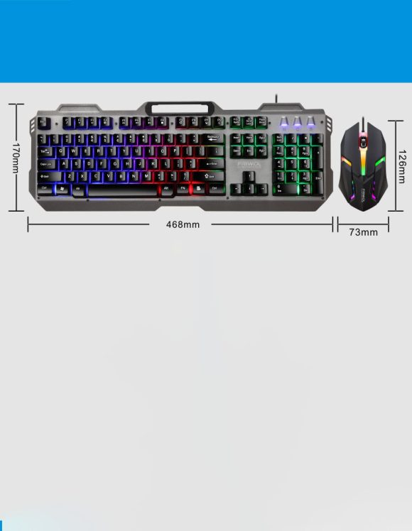 Friends Wolf KT600 Gaming Keyboard And Mouse Set Manipulator Feel Office Computer Metal Gaming Wired Keyboard USB - Image 2