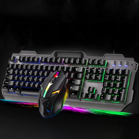 Friends Wolf KT600 Gaming Keyboard And Mouse Set Manipulator Feel Office Computer Metal Gaming Wired Keyboard USB - Image 3