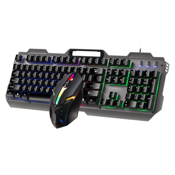 Friends Wolf KT600 Gaming Keyboard And Mouse Set Manipulator Feel Office Computer Metal Gaming Wired Keyboard USB - Image 4