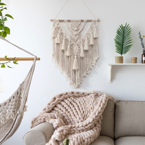 Hand-woven Pendant Macrame Wall Hanging Boho Woven Tapestry Bohemian Crafts Room Decoration Gorgeous Tapestry For Home Decor - Image 2