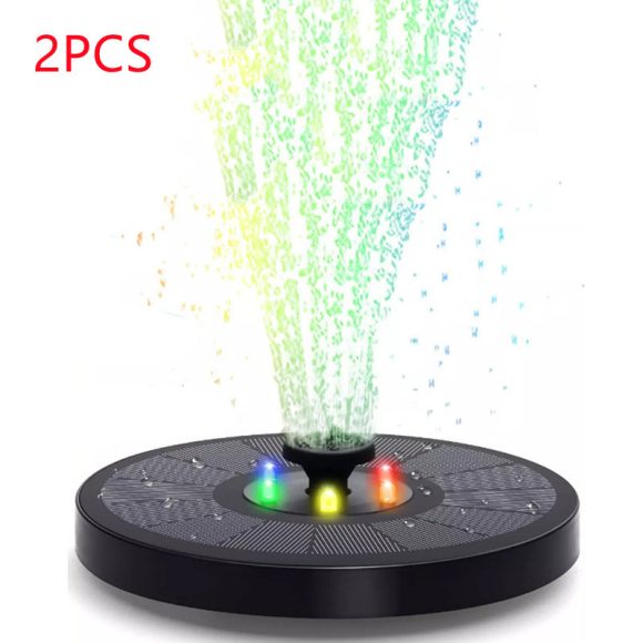 Solar Fountain Pump Fountain Light Round Floating Fountain Pump Color LED Light - Image 3