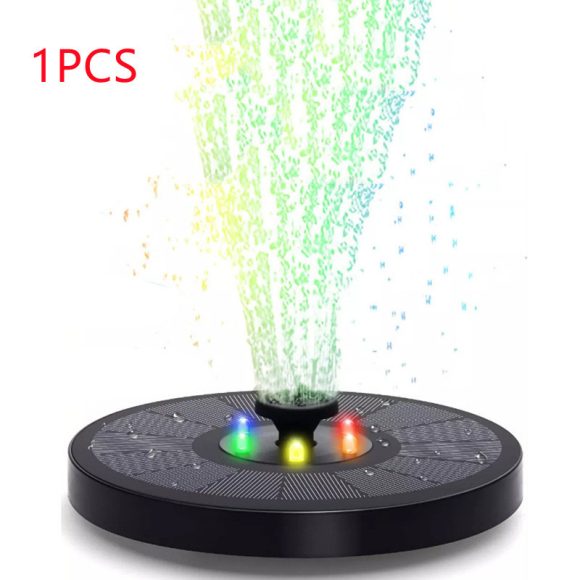 Solar Fountain Pump Fountain Light Round Floating Fountain Pump Color LED Light - Image 2