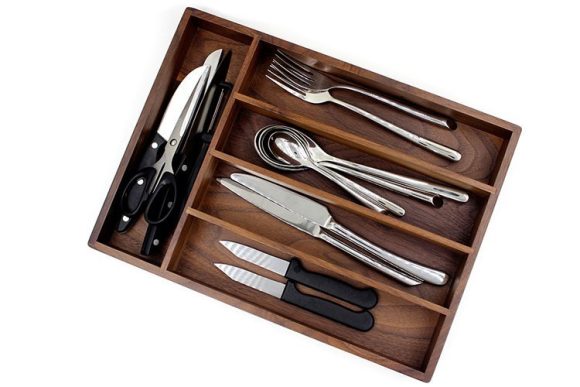 Black Walnut Western Cutlery Storage Box - Image 5