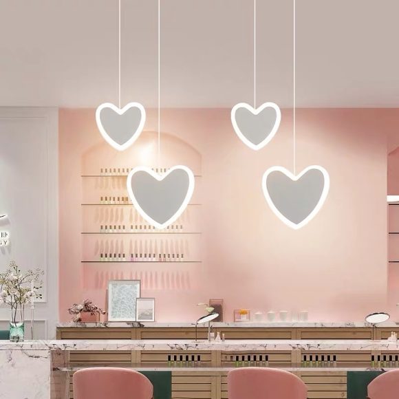 Creative Heart-shaped Butterfly Flower Children's Room Ceiling Lamp Chandelier Bedroom Lamps - Image 10