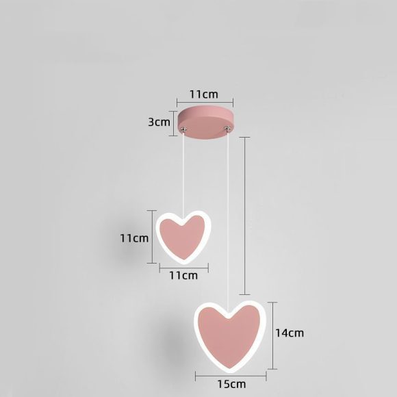 Creative Heart-shaped Butterfly Flower Children's Room Ceiling Lamp Chandelier Bedroom Lamps - Image 2
