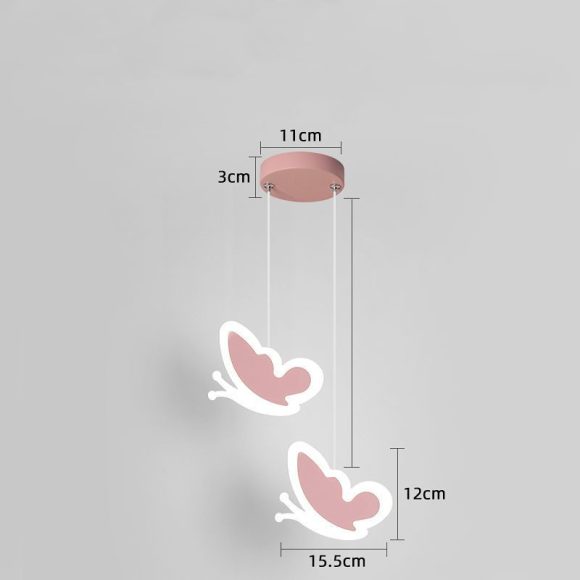 Creative Heart-shaped Butterfly Flower Children's Room Ceiling Lamp Chandelier Bedroom Lamps - Image 3