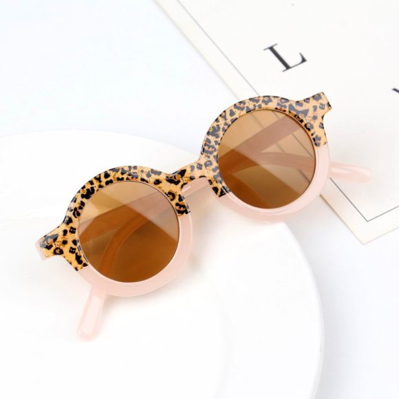 Children's Fashion Round Leopard Print Patchwork Shades - Image 6