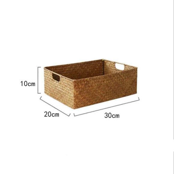 Straw Woven Rectangular Storage Baskets, Finishing Baskets, Woven Bamboo Baskets, Storage Baskets - Image 2