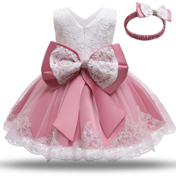 Baby Girls White Baptism Dress Newborn Princess Birthday Wear Toddler Flower Christening Ball Gown Kids Dresses for Girls 12 24M - Image 2