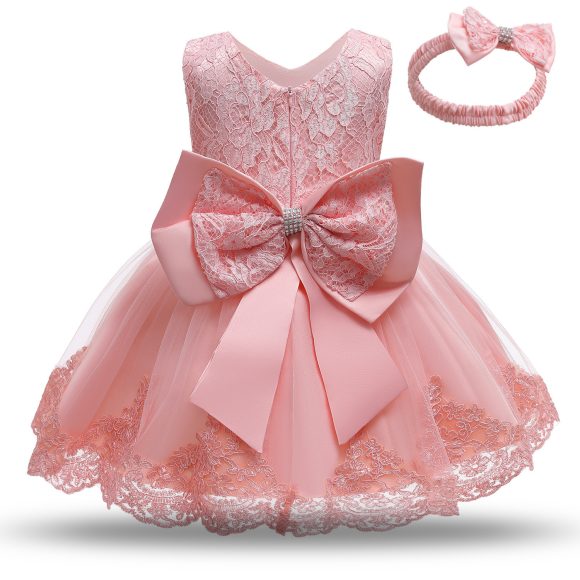 Baby Girls White Baptism Dress Newborn Princess Birthday Wear Toddler Flower Christening Ball Gown Kids Dresses for Girls 12 24M - Image 3