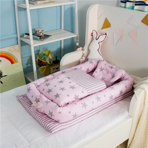 Crib Anti-pressure Newborn Foldable Portable Crib Middle Bed Baby Infant Mattress Bionic Travel Bed - Image 2