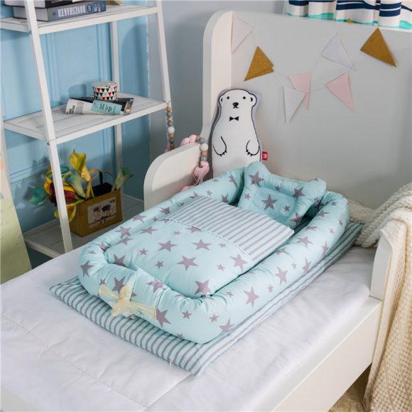 Crib Anti-pressure Newborn Foldable Portable Crib Middle Bed Baby Infant Mattress Bionic Travel Bed - Image 5