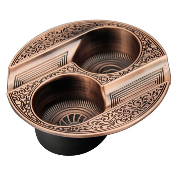 Cigar Ashtray Double Slot Retro Personality Ashtray Metal Ashtray Is Easy To Clean And Resistant To Fall - Image 4