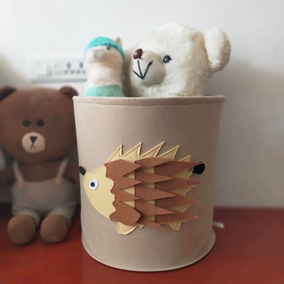Cartoon Felt Storage Basket Toy Storage Bucket Portable Laundry Storage Basket - Image 5