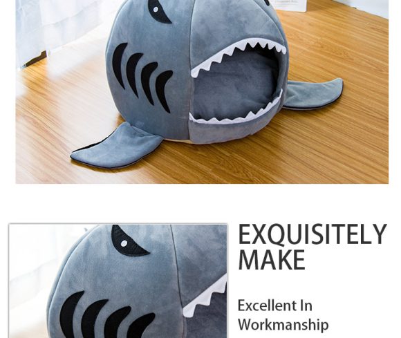 Creative Dual-Purpose Shark Pet Bed Small Dogs And Cats Warm Pet Bed - Image 5