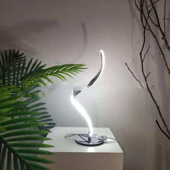 LED Spiral Table Lamp Curved Desk Bedside Lamp Cool White Warm White Touch Dimming Desk Lamp For Living Room Reading Home Decor - Image 2