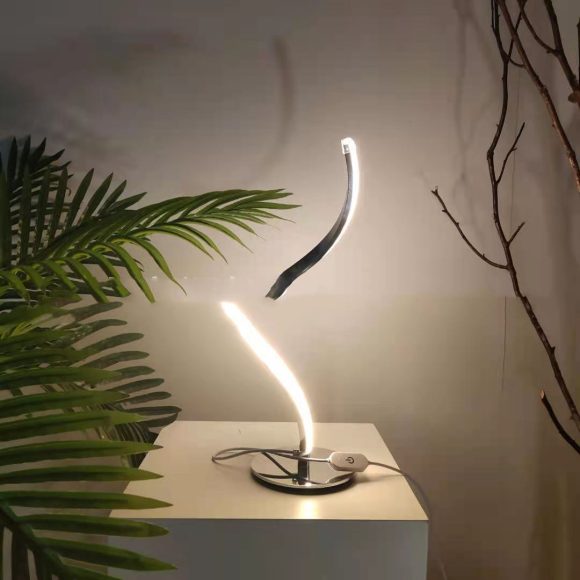LED Spiral Table Lamp Curved Desk Bedside Lamp Cool White Warm White Touch Dimming Desk Lamp For Living Room Reading Home Decor - Image 4