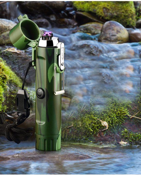 Outdoor Travel Compass Rechargeable Lighter Tube Waterproof Lighter Usb Pulse Lighter - Image 9