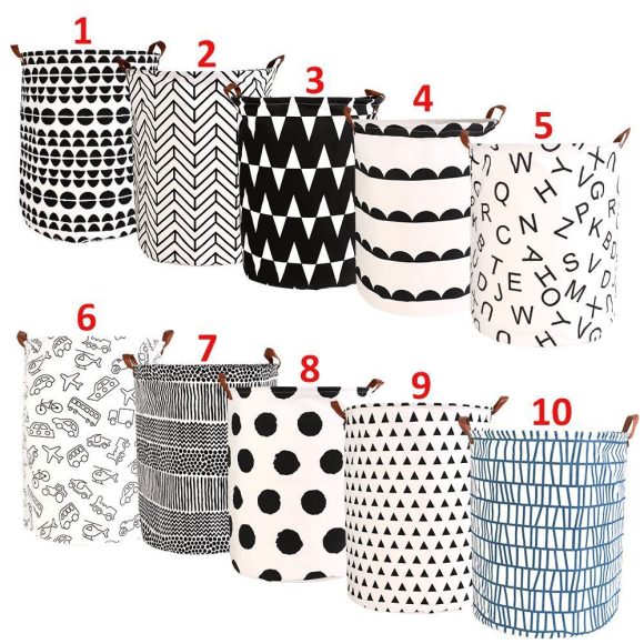 1pc Folding Laundry Basket Round Storage Bin Bag Large Hampe
