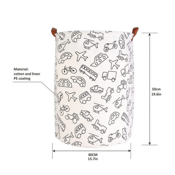 1pc Folding Laundry Basket Round Storage Bin Bag Large Hampe - Image 7