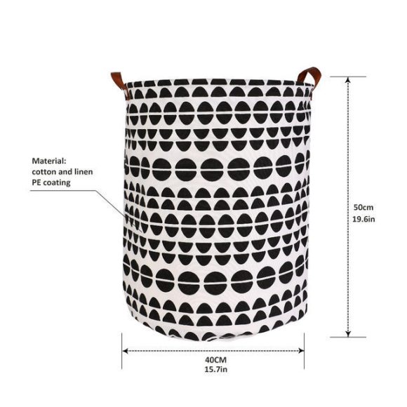 1pc Folding Laundry Basket Round Storage Bin Bag Large Hampe - Image 10