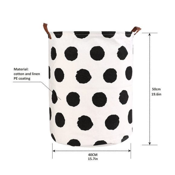 1pc Folding Laundry Basket Round Storage Bin Bag Large Hampe - Image 6