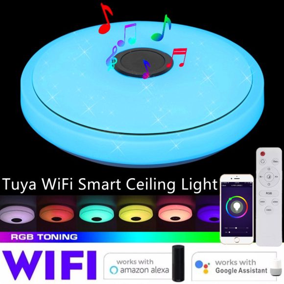 Tuya Wifi Smart Ceiling Light Led Colorful App Remote Control Bluetooth Lamps Alexa Google Home Cross-Border - Image 2