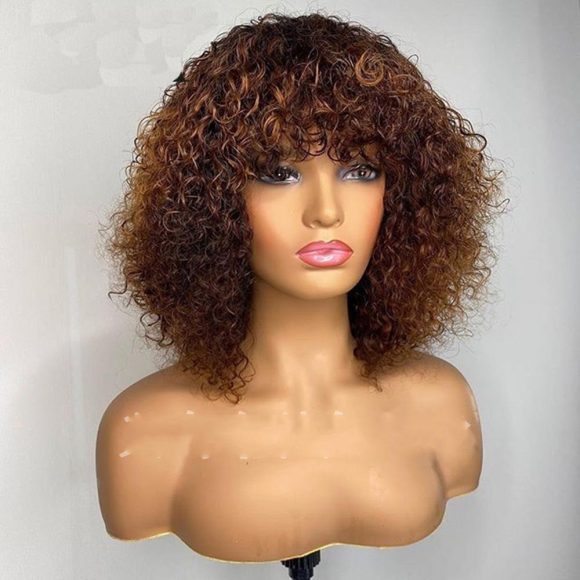 Women's Black African Small Curly Short Curly Hair Wig Long Hair Wig Short Curly Hair - Image 5