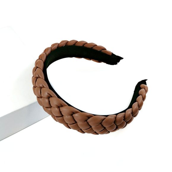 New Net Red Leather Braided Headband  Candy-Colored Braid Hairpin  Pressed Hair Pu Headband For Women - Image 7