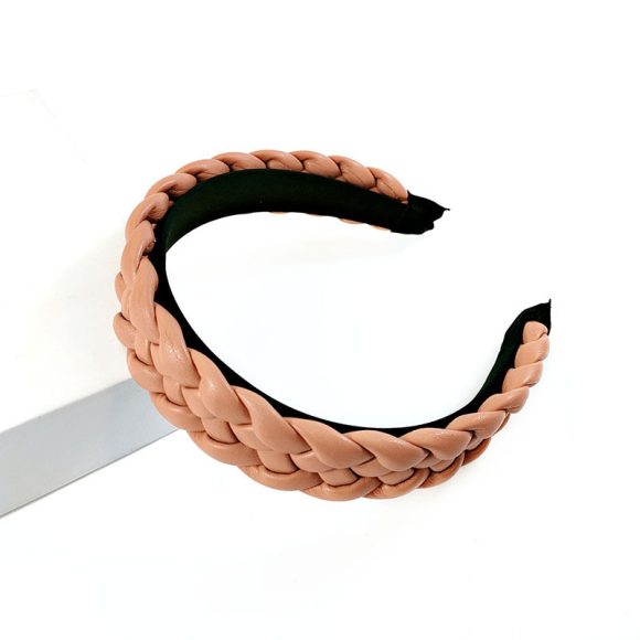 New Net Red Leather Braided Headband  Candy-Colored Braid Hairpin  Pressed Hair Pu Headband For Women - Image 8