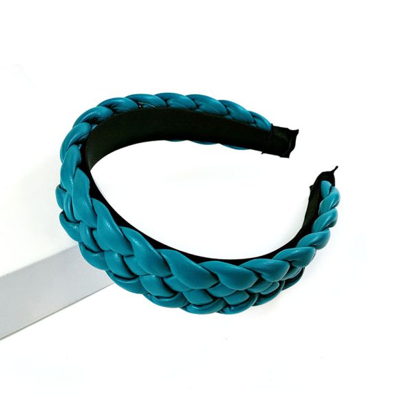 New Net Red Leather Braided Headband  Candy-Colored Braid Hairpin  Pressed Hair Pu Headband For Women - Image 3