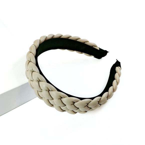 New Net Red Leather Braided Headband  Candy-Colored Braid Hairpin  Pressed Hair Pu Headband For Women - Image 4