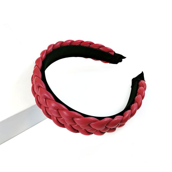 New Net Red Leather Braided Headband  Candy-Colored Braid Hairpin  Pressed Hair Pu Headband For Women - Image 6