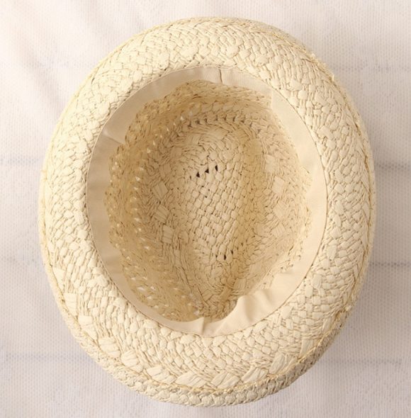 Straw Hat Parent-child Breathable Jazz Hat tide British Top Hat Summer Men's Panama Hat Children's Beach Sun - Image 2