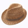 Straw Hat Parent-child Breathable Jazz Hat tide British Top Hat Summer Men's Panama Hat Children's Beach Sun
